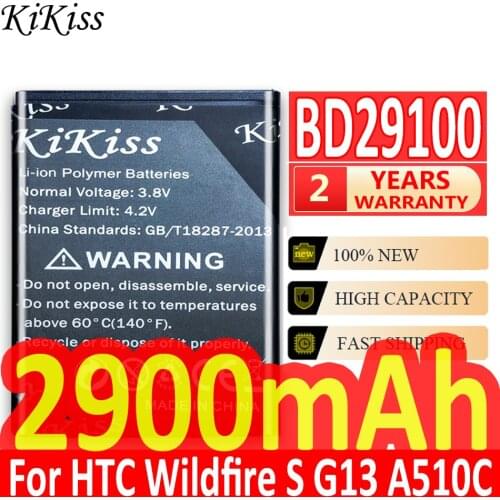 KiKiss 2900mAh Phone Rechargeable Battery BD29100 For HTC Wildfire S G13 A510C A510e HD3 HD7 HD7S T9292 T9295 T9292 Batteries