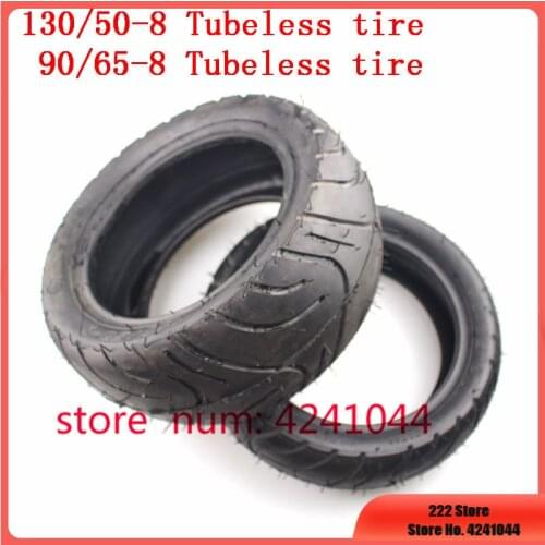 Free shipping Motorcycle parts 90/65-8 front wheel and 130/50-8 rear wheel Tubeless Tyres Electric Scooter vacuum Tires