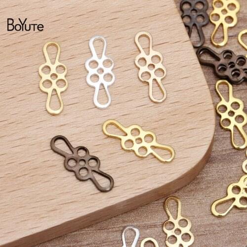 BoYuTe (200 Pieces/Lot) 5*15MM Metal Bras Stamping Rose Flower Connector Charms for Jewelry Making