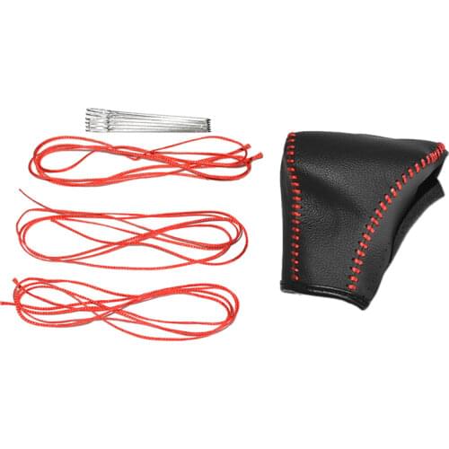 Red/Black Car Leather Gear Head Gear Head Shift Knob Cover Shift Knob Leather Cover For Kia Rio K2 K5 Sportage 2016 2017