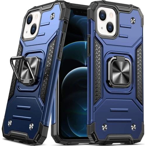 Design for iPhone 13 & iPhone 13 Pro Max Case, Military Grade Protective Phone Case Cover with Enhanced Metal Ring Kickstand