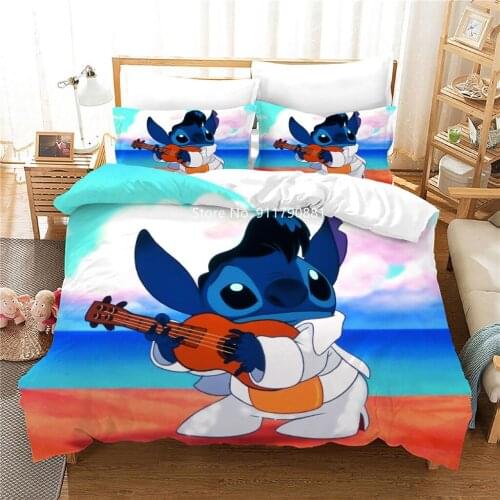 Home Textile Color Print Disney Animation Cute Stiller Guitar Bedding Down Quilt Pillowcase Boys and Girls Bedroom Decoration