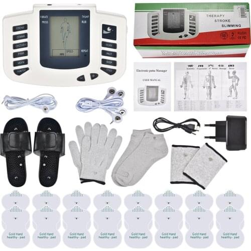 EU/US Plug Electrical EMS Body Muscle Stimulator Tens Acupuncture Pulse Massager 16 Pads Digital Therapy Machine Health Care