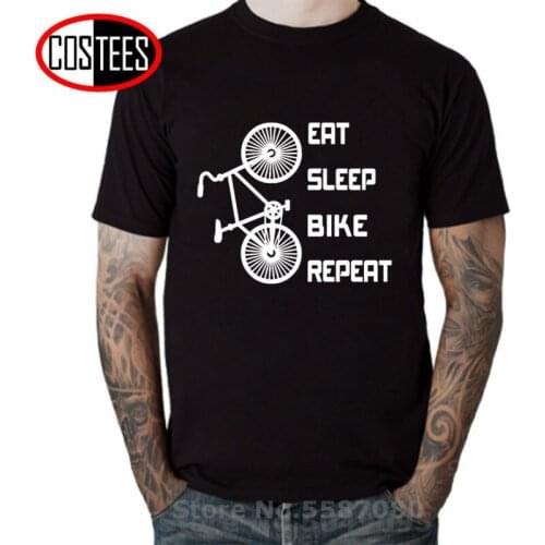 Eat Sleep Bike Repeat Design Print T shirt men funny summer MTB biker T-shirt BMX cycling tee shirt mountain cyclist gift tshirt