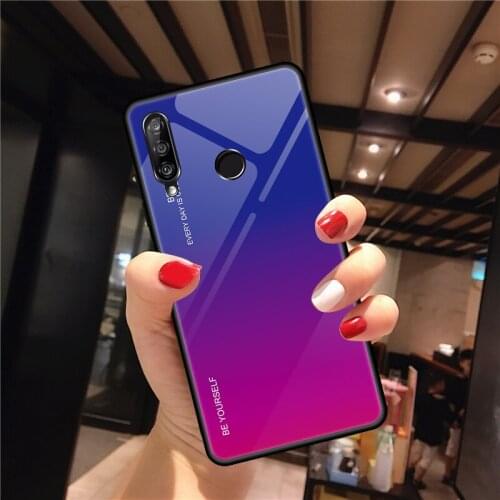 50pcs/lot Gradient Tempered Glass Soft TPU Frame Case for huawei P Smart PLUS 2019 Enjoy 9S Y7 2019 Y7 PRO 2019 Honor 7A