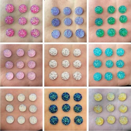 H0T 360PCS 12 mm of mineral surface flat ROUND resin accessories DIY D67*9