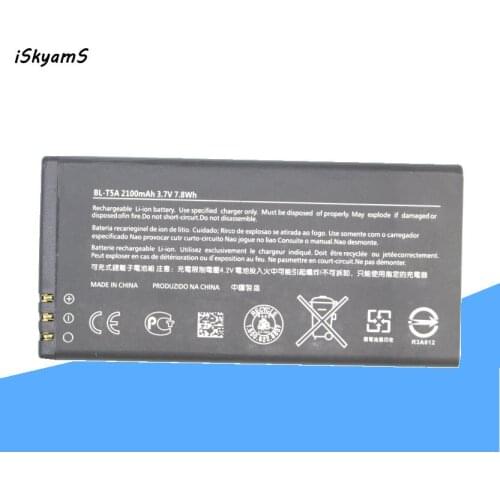 ISkyamS 1x 2100mAh Replacement Li-ion BL-T5A battery for Nokia Lumia 550 bl-t5a 3.7 V