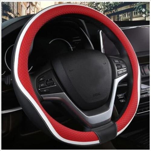 PU Leather Universal Car Steering-wheel Cover 38CM Car-styling Sport Auto Steering Wheel Covers Anti-Slip