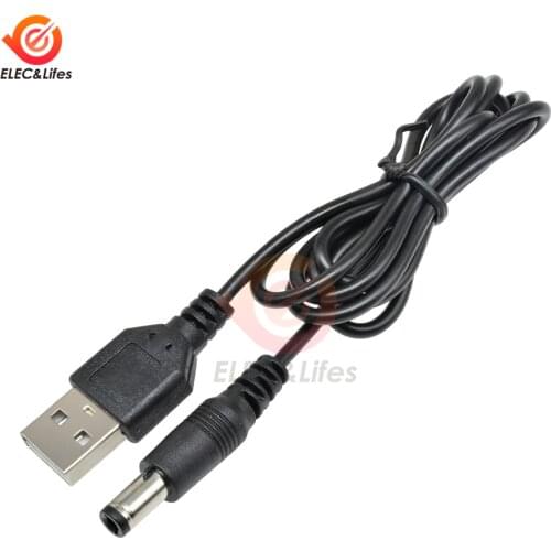 2Pcs Smart Electronics 80CM 5.5X2.1mm DC Power Cable USB 2.0 Male to DC 5.5X2.1 Power Supply Connector Adapter Cable Line Cords