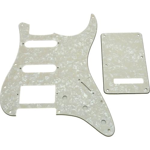 KAISH Aged Pearl ST Style HSS Pickguard Scratch Plate,Trem Cover,Screws
