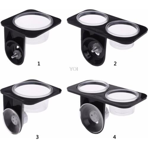 Reptile Feeder Single Double Feeding Bowl Food Water Breeding Dispenser Plastic Feeding Dish Pot Screw Suction Cup