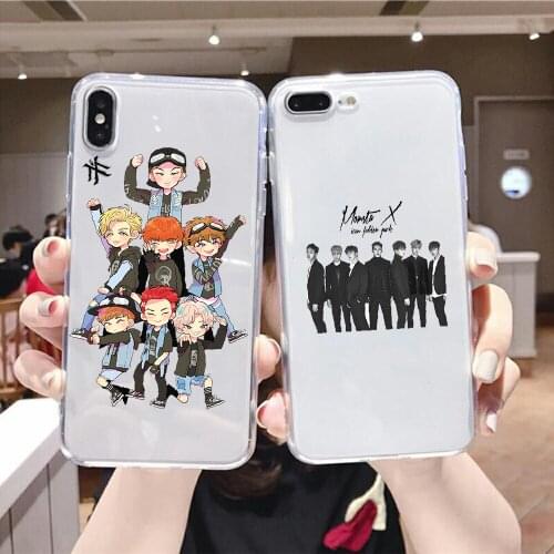 Kpop Monsta X cartoon Phone Case For Samsung Galaxy Note 4 8 9 10 20 S8 S9 S10 S10E S20 Plus UITRA Ultra transparent art shell