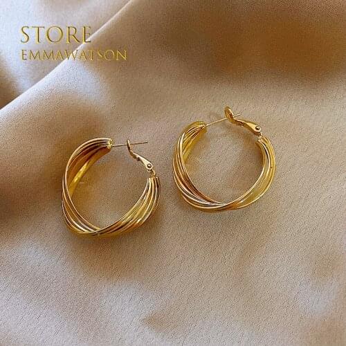 Fashion Gold Hoop Earrings Set Women Pearl Hoop Earrings Oversize Metal Circle Punk Earring 2021 Female Fashion Jewelry