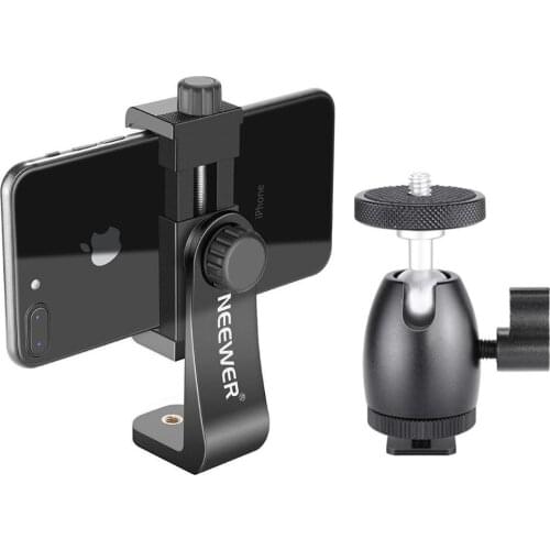 Neewer 360 Degree Rotatable Smartphone Holder Vertical Bracket with Ball Head for iPhone X 8 7 plus 7 6 plus,Samsung S8 S7 S6