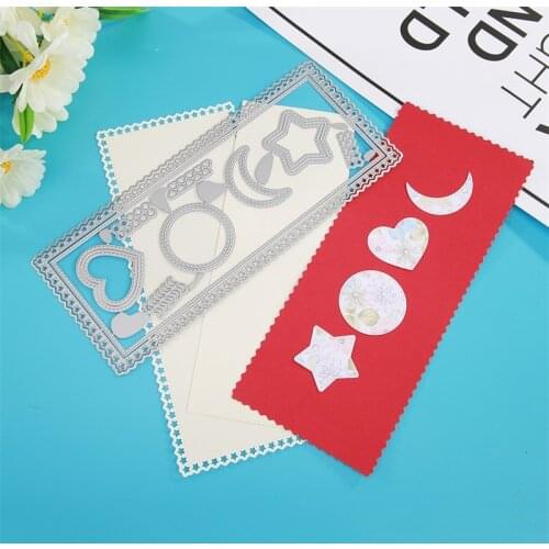 Hollow Frame Moon Love Heart Metal Cutting Dies For Craft Die Cut ScrapbookingEmbossing Stencil Card Making Photo Album