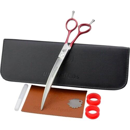 Univinlions 7.5 Inch Pet Shears Professional Curved Scissors For Dog Grooming Hair Trimming Scissors Tijeras Perro Beauty Tools