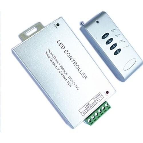 RGB LED Remote Controller RF Led Controller DC12 24V 12A 4 Keys Aluminum Shell For Rgb Led Strip