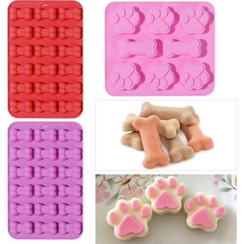 Handmade Puppy Dog Paw Shape DIY Silicone Chocolate Baking Mould Candy Cookies Cake Making Ice Cube Tray Kitchen Baking Tool