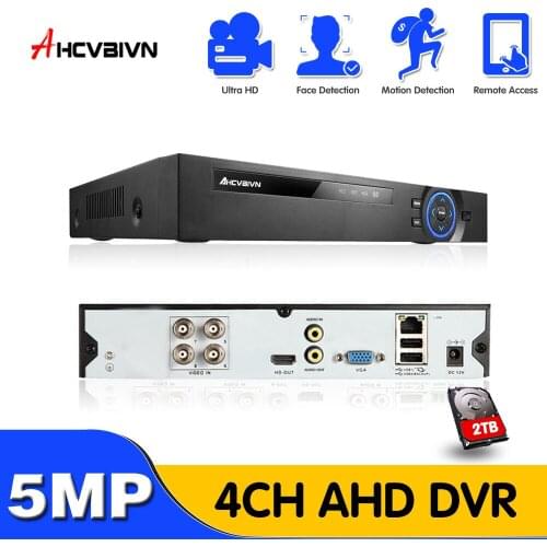 6in1 4ch*5MP AHD DVR Surveillance Security CCTV Video Recorder DVR Hybrid DVR For 720P 1080P Analog AHD CVI TVI IP camera