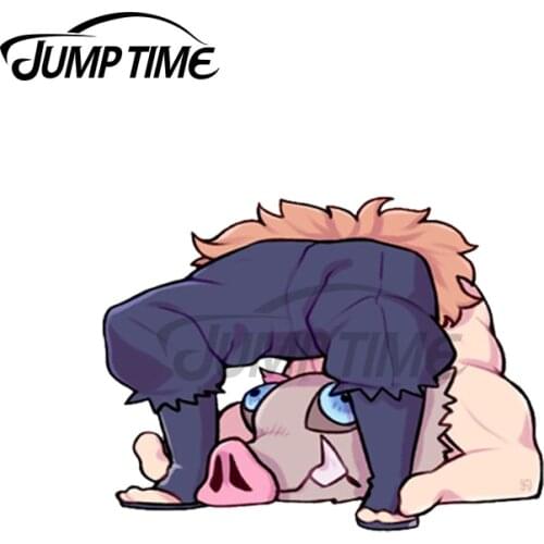 Jump Time 13 x 7.9cm For Inosuke Windshield VAN Anime Car Stickers Refrigerator Decal Scratch-Proof Cartoon Car Assessoire