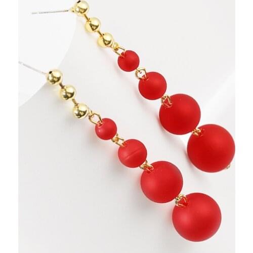Sweet Girl Earrings 2021 New Fashion Temperament Wild Long Size Red Pearl Womens Earrings Factory Wholesale Pendientes Mujer