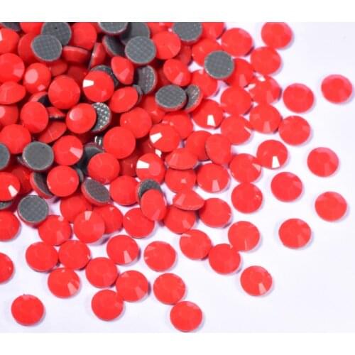 1440pcs Solid Red Glass Crystal Hotfix Rhinestone стразы Non Hot Fix Rhinestone for DIY Clothing Nail Art Decorations B3988