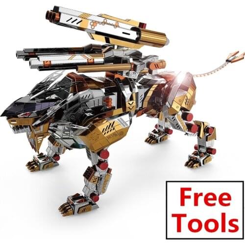Microworld 3D DIY assemble Metal military Puzzle A Roaring Lion model jigsaw Educational Puzzle laser cut toy For Children adult