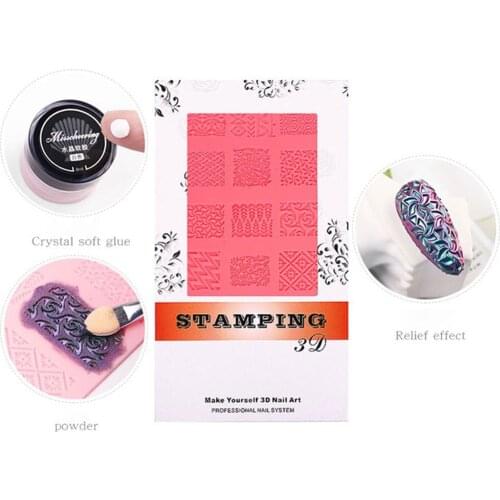 3D Relief Manicure Silicone Template Home Nail Salon Tool Manicure Supplies Holiday Gift Birthday Gift