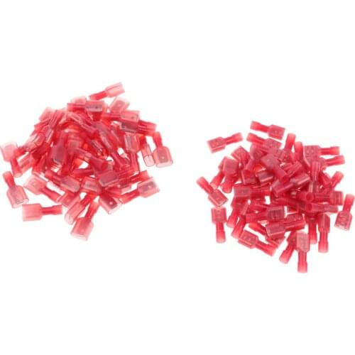 50 Pairs 22-16 Gauge Fully Insulated Female+Male Spade Nylon Quick Disconnects