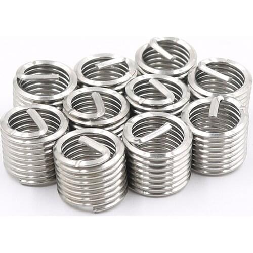 50pcs M10*1.25*2D Wire Thread Insert A2 Stainless Steel Wire Screw Sleeve M10 Screw Bushing Helicoil Wire Thread Repair Inserts