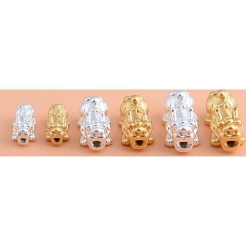 999 Full Silver 3D hard silver accessories, Stereo pixiu beads separated beads DIY material accessories