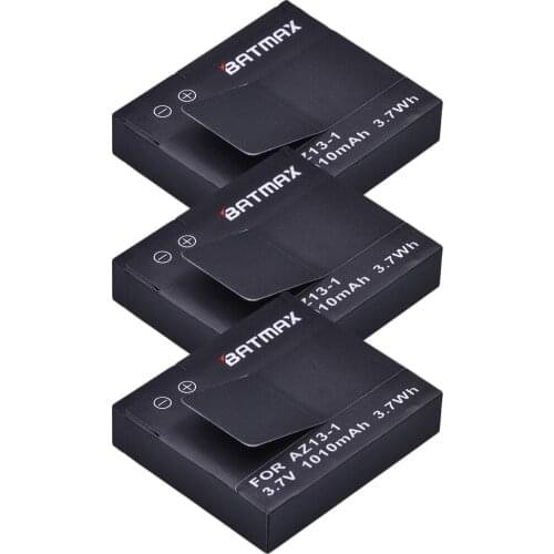 Batmax 3Pcs 1010mAh Battery for Xiaomi yi Battery AZ13-1 Battery For Xiaomi Yi Action Cameras