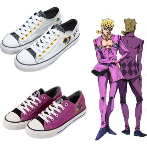 Anime JoJo Bizarre Adventures Bruno Bucciarati Cosplay Shoes Girls Boys Giorno Giovanna Casual Canvas Shoes Sneaker Women Mens