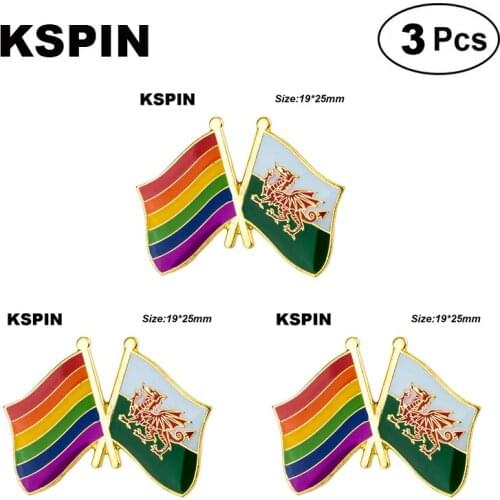 Rainbow & WALES Lapel Pin Brooches Pins Flag badge Brooch Badges