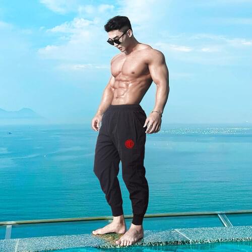 New Fashion Men Gym Pants Fitness Joggers Elastic Waist Sweatpants Workout Long Pants Tracksuit Trousers