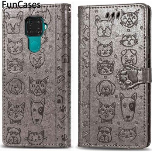 Cat Paw Phones Cases For armor Huawei Mate 30 Pro Huawei telefoon Mate 30 Lite Positivo PU Leather Phone Bag Protector huawey