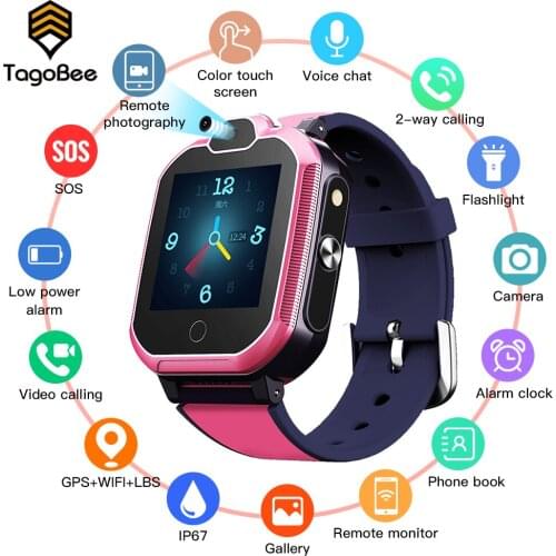 TagoBee Kids Smart Watch GPS Watches Boys Girls S16 Tracking Security SOS Call with Camera for Baby Smartwatch Phone Book