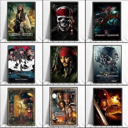Classical Anime Canvas Painting Wall Art Movie Pirates of The Caribbean Disney Posters Prints Nordic Picture Home Decor Gift