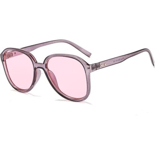 Classic Round Oversized Sunglasses Women Cat Eye Design Eyeglasses Frames Ladies Pink Sunglass Goggles UV400 Eyewear