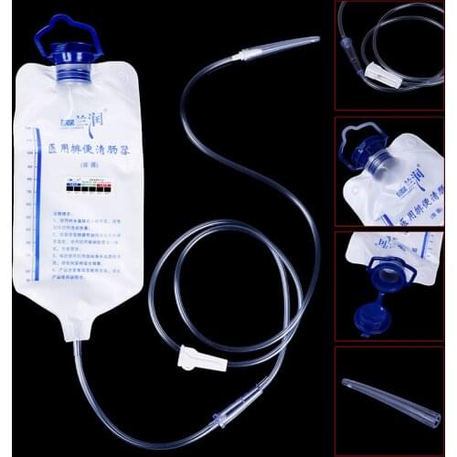Medical Household Enema Bag Women Anal Shower 1200ML Enema Kit Spa bowel Detoxification Colon Hydrotherapy Anus&Vaginal Cleaning