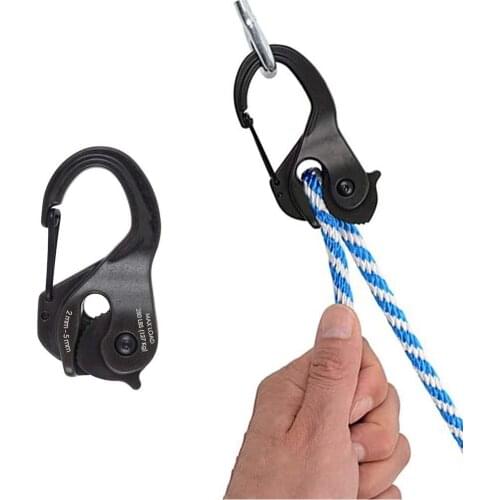 Multi-tool Camping Tent Rope Buckle Aluminum Alloy Fixed Cam Mechanism With Carabiner