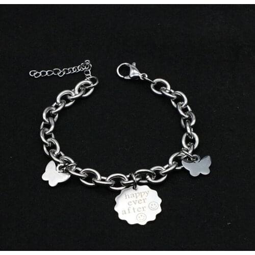 Korean Style Fashion Bracelet Women and Men Simple Design Chain Retro Bracelet for Couple steel Punk Unisex good gifts wholesale
