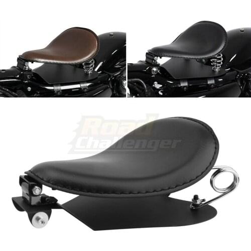 Motorcycle Retro Leather Solo Seat+3" Spring Bracket For Harley Sportster Bobber Chopper 883 XL883L XL883C XLH1200