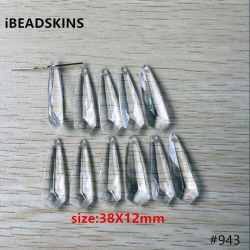 New arrival! 38x12mm 390pcs/lot clear Acrylic Drops shape beads #943 (Design as shown )