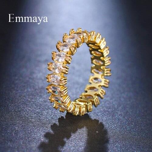 Emmaya New Arrival Classic Round Ring For Women&Girls Fashion Cubic Zircon Ornament Wedding Party Fashion Jewelry Gift