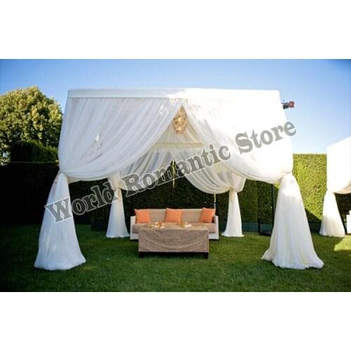 Pure White wedding pavillion drapes with stainless steel pipe stand,stage decor Wedding Props 3M x 3M x 3M