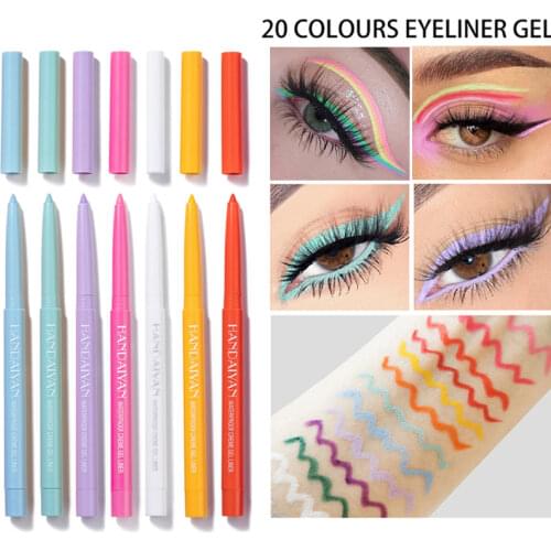 20 Color Eyeliner Gel Waterproof Colored Pearlescent Matte Not Easy To Smudge Quick Dry Long Lasting Eyeliner Pen Eye Shadow