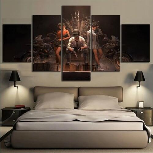 5 Piece Pubg Stimulate The Battlefield Video Game Poster Wall Pictures for Home Decor Poster Artwork Wall Decor Canvas Wholesale