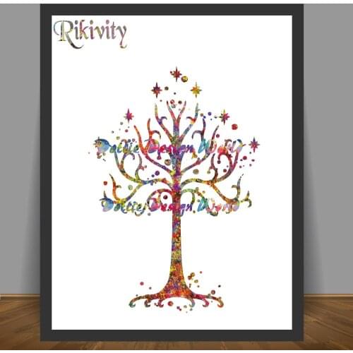 Rikivity White Tree Gondor 2 LOTR Poster Prints Canvas Painting Religion Wall Art Pictures Living Room Home Decor Wall Hanging