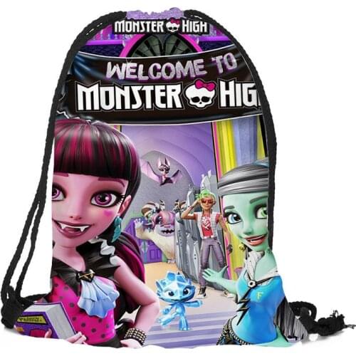 Monster High Printing Drawstring Backpack Travel Beach School Bags Large Capacity Customize your images